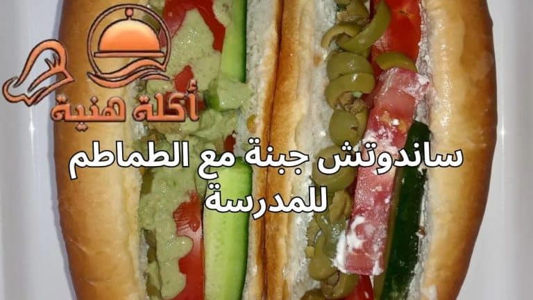 ساندوتش جبنة مع الطماطم للمدرسة